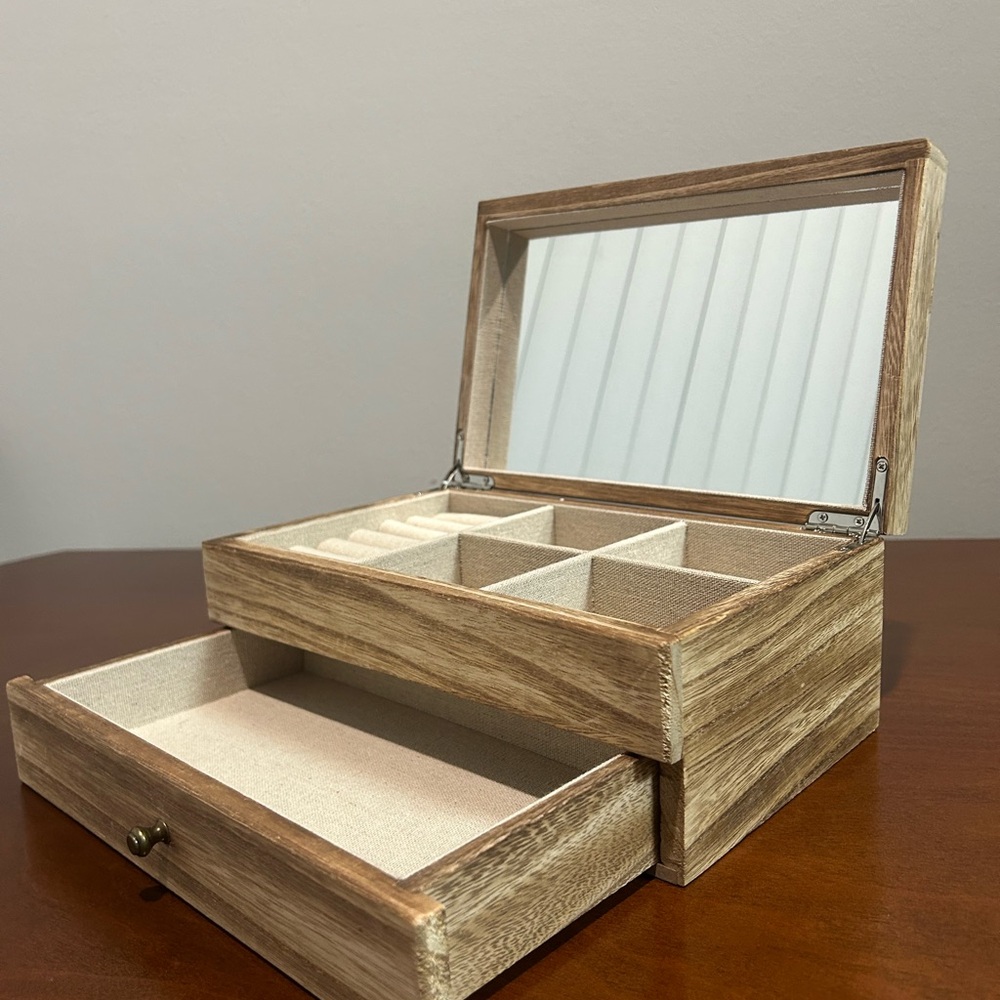 Elegant Wooden Jewelry Box with Drawer